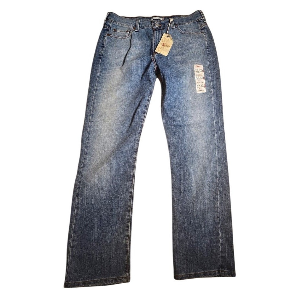 Levis 505 Straight Leg Jeans Womens14M lightWash flattering fit faded StretchNWT